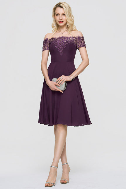 Robe Chic Violet Évasée - gallery 3