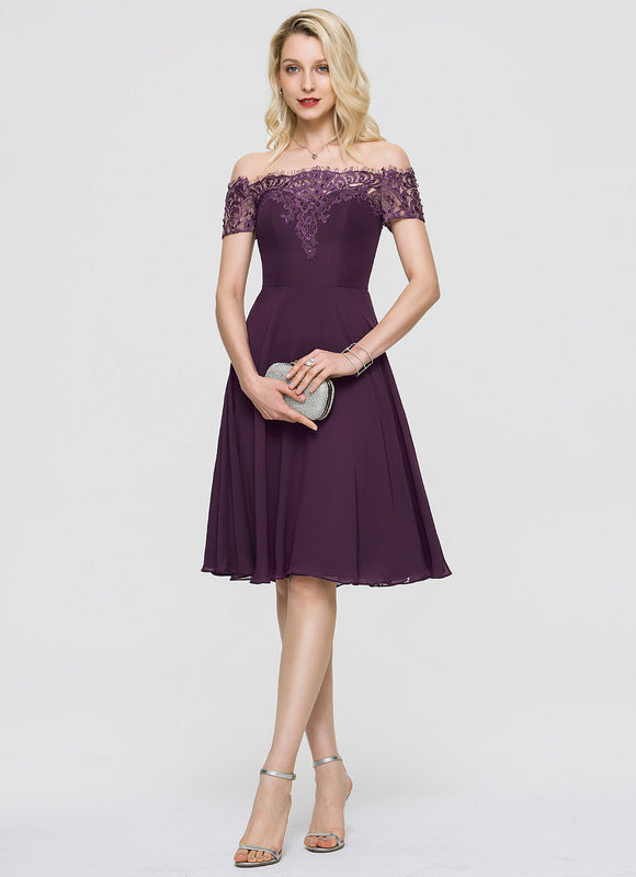 Robe Chic Violet Évasée - gallery 3