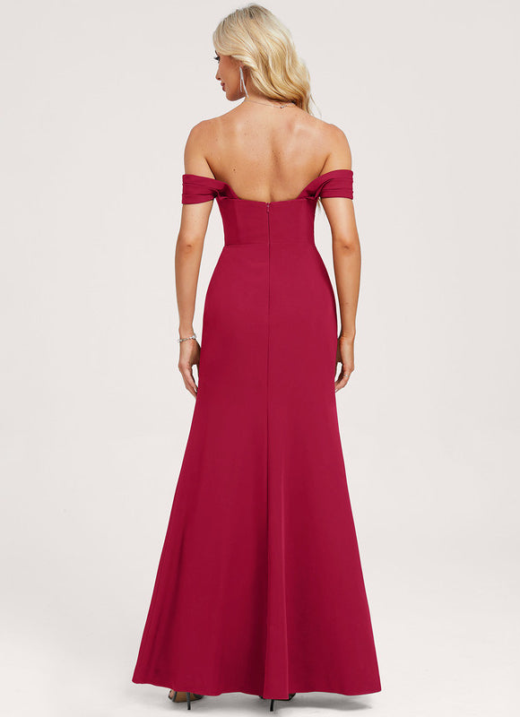 Robe Chic Crêpe Bordeaux Élégante - gallery 4