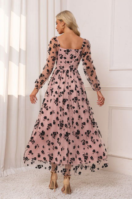 Robe Chic Florale Nude - gallery 1