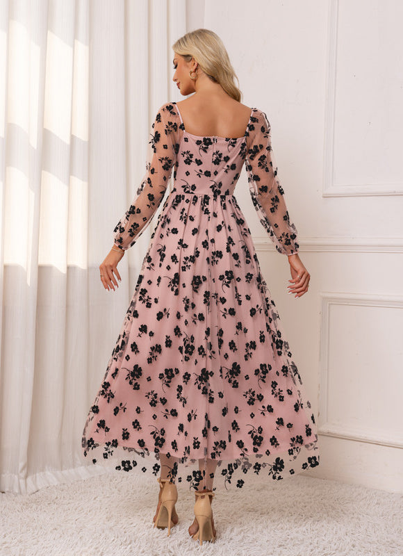 Robe Chic Florale Nude - gallery 1