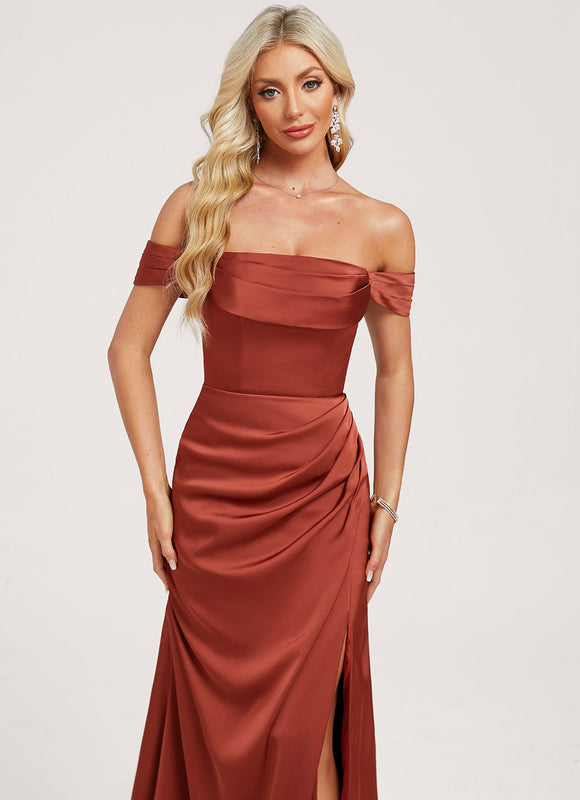 Robe Chic Satinée Terre Cuite - gallery 3