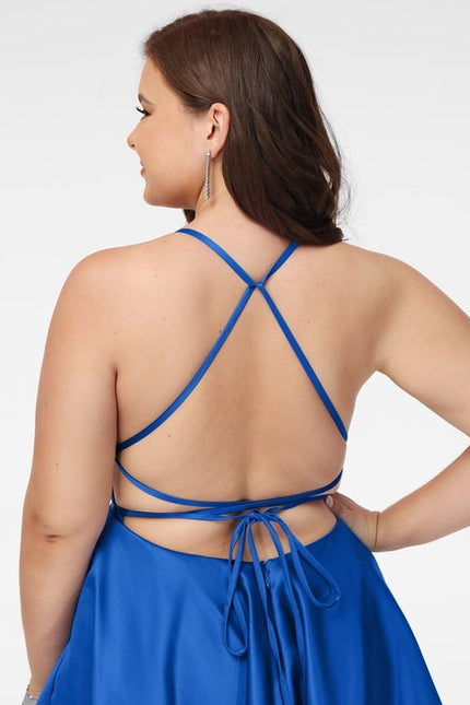 Robe Chic Marine Satinée Élégante - gallery 6