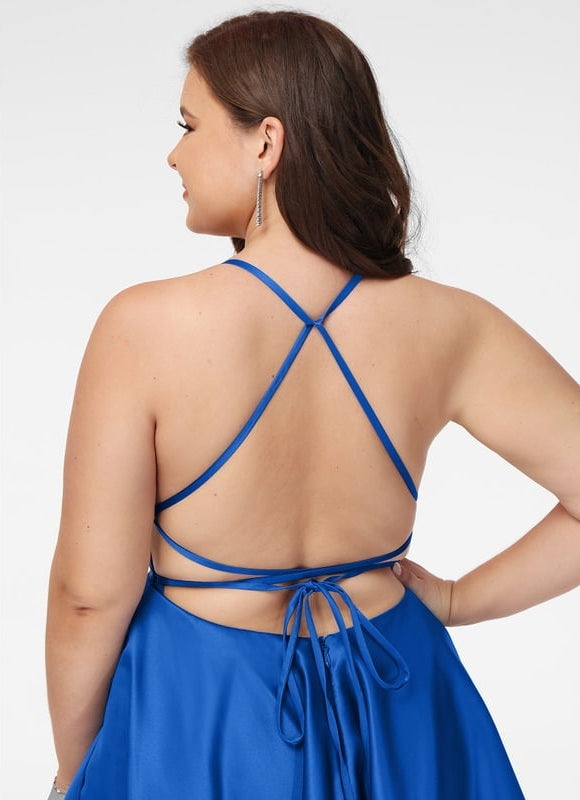 Robe Chic Marine Satinée Élégante - gallery 6