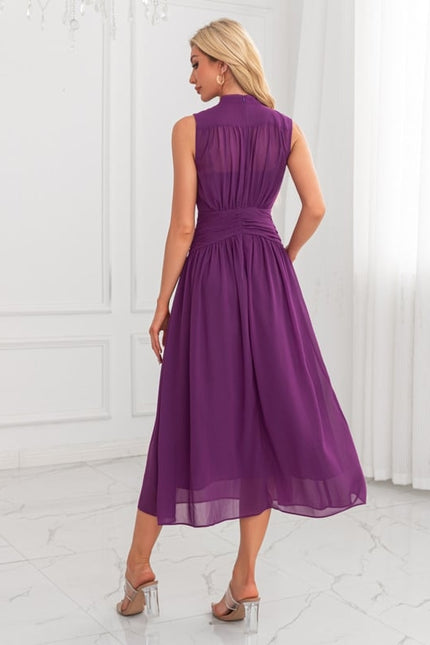 Robe Chic Midi Violette Élégante - gallery 2
