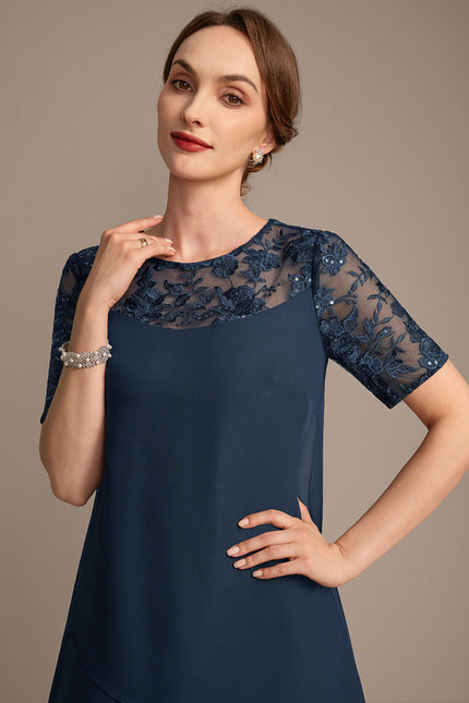 Robe Chic Ondulée Marine - gallery 1