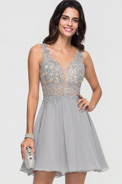 Robe Chic Gris Poudré Élégant