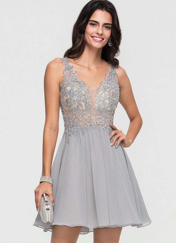 Robe Chic Gris Poudré Élégant