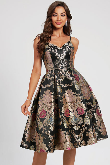 Robe Chic Éclat Floral Noir