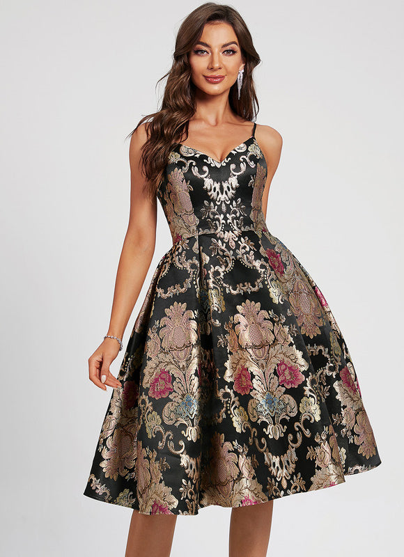 Robe Chic Éclat Floral Noir