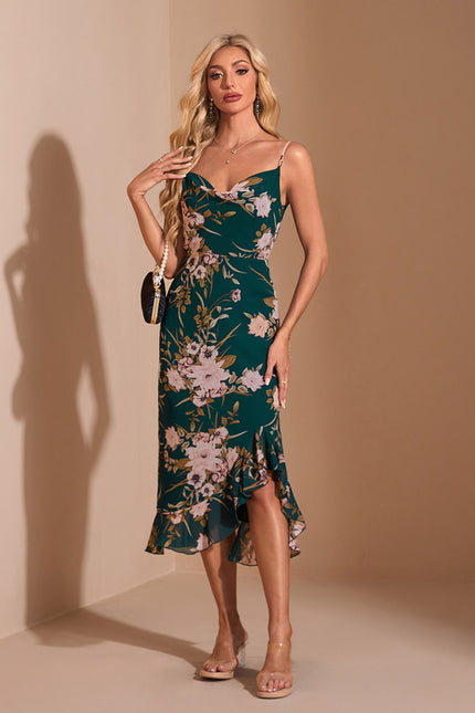 Robe Chic Asymétrique Botanique