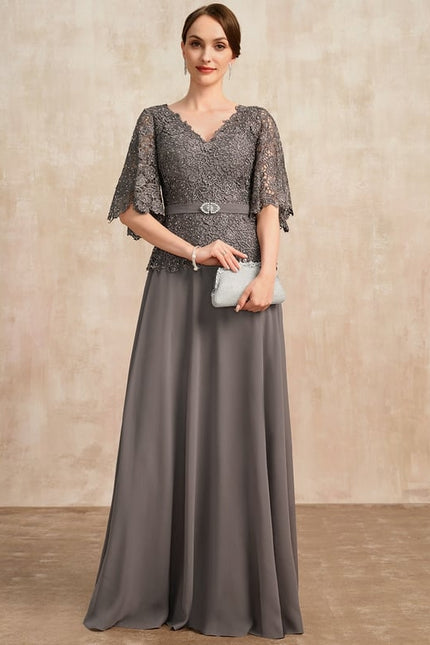 Robe Chic Élégante Grise - gallery 5