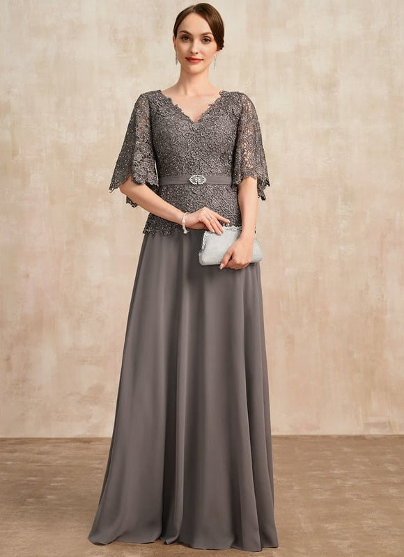 Robe Chic Élégante Grise - gallery 5