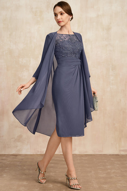 Robe Chic Violet Illusion Dentelle Courte - gallery 6