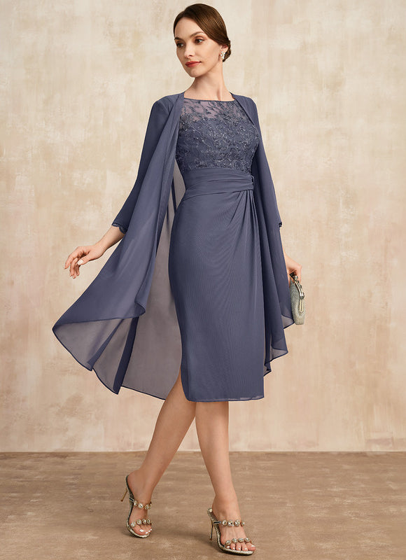 Robe Chic Violet Illusion Dentelle Courte - gallery 6