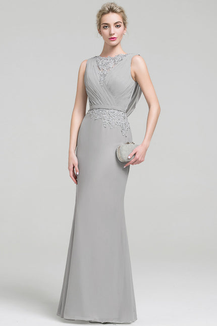 Robe Chic Gris Satiné Élégant - gallery 3