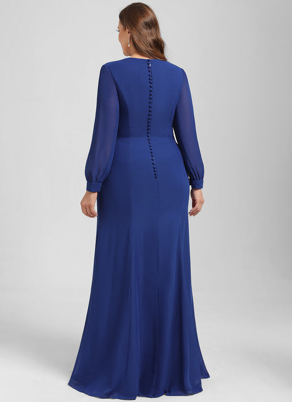 Robe Chic Longue Azur Drapée - gallery 9