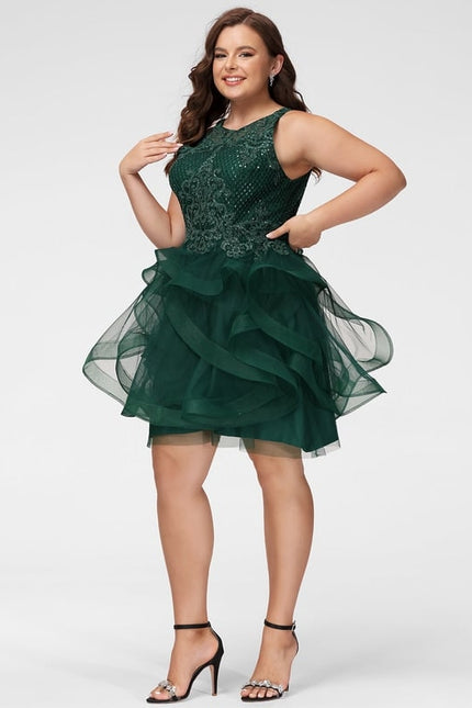 Robe Chic Verte Tulle Paillettes - gallery 9