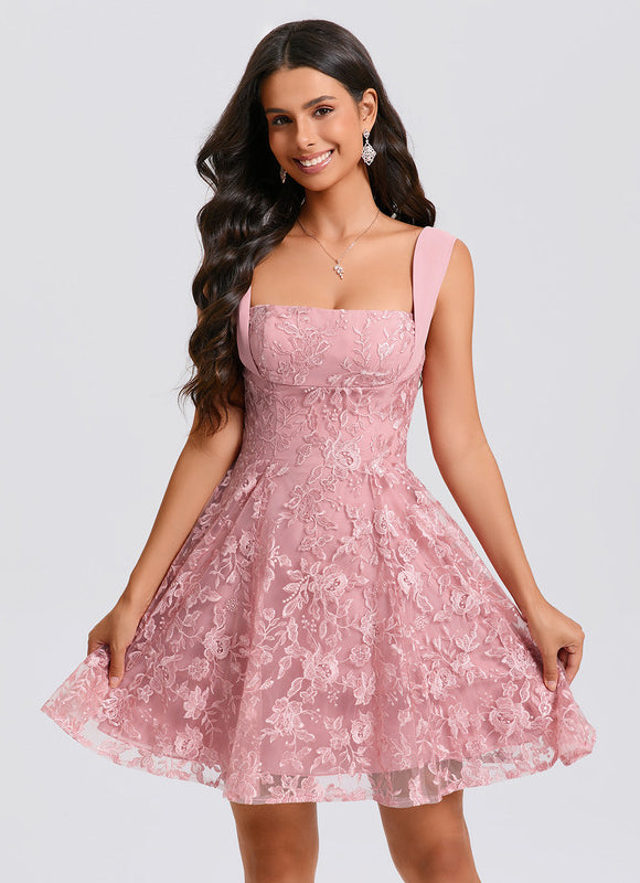 Robe Chic Rose Brodée