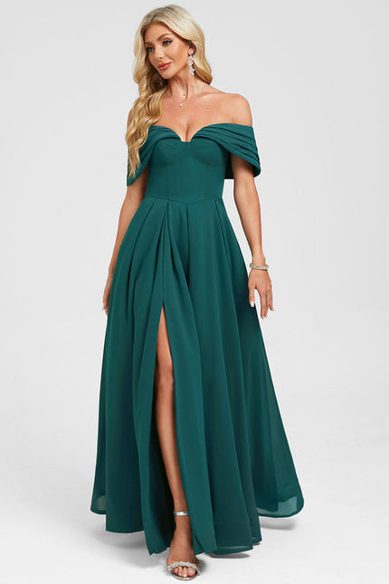 Robe Chic Mousseline Verte - gallery 2