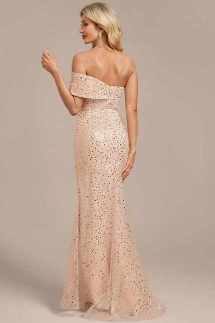 Robe Chic Pailletée Nude - gallery 6