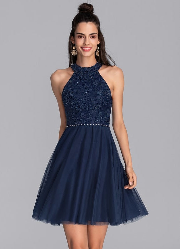 Robe Chic Tulle Marine