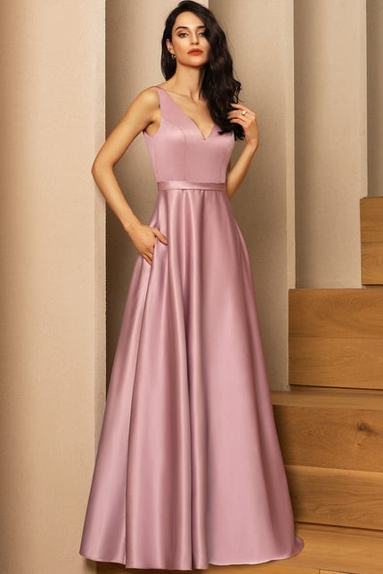 Robe Chic Satinée Rose Pâle