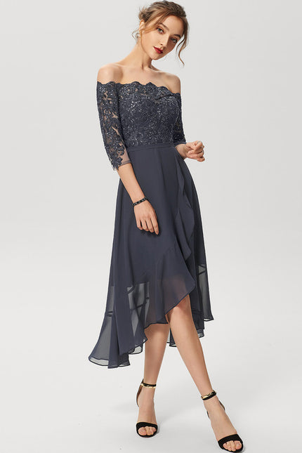 Robe Chic Asymétrique Éclatante - gallery 1