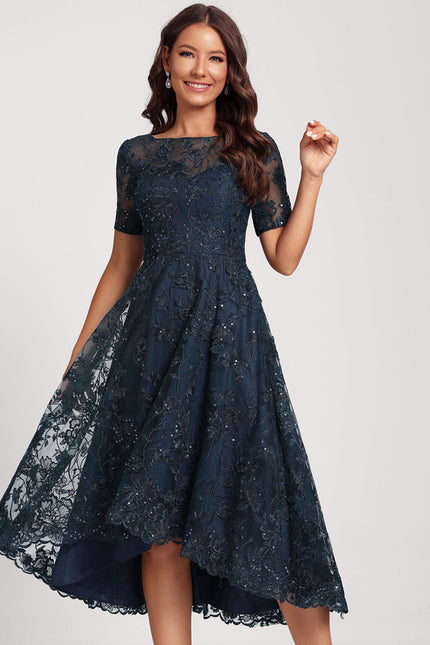 Robe Chic Élégance Marine Pailletée - gallery 2