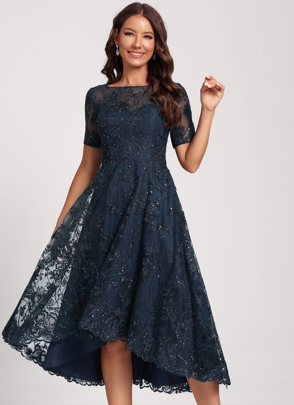 Robe Chic Élégance Marine Pailletée - gallery 2