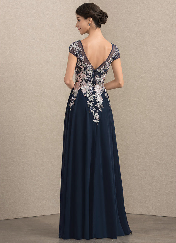 Robe Chic Bleu Marine Dentelle Fluide - gallery 3