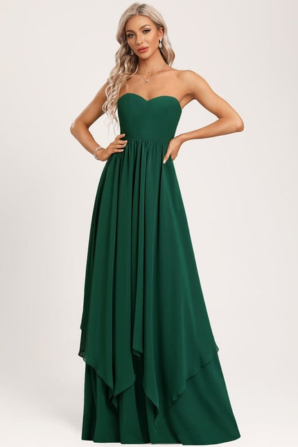 Robe Chic Chiffon Émeraude - gallery 2