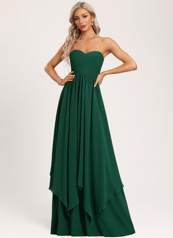 Robe Chic Chiffon Émeraude - gallery 2