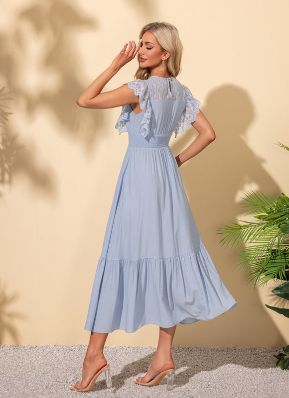 Robe Chic Bleue Aérienne - gallery 3