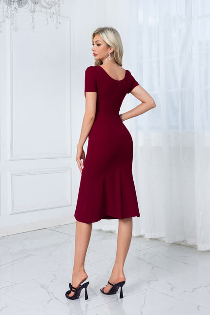 Robe Chic Bordeaux Ajustée - gallery 4