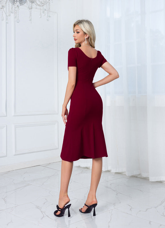 Robe Chic Bordeaux Ajustée - gallery 4