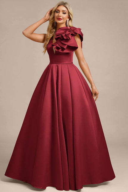 Robe Chic Bordeaux Asymétrique - gallery 3