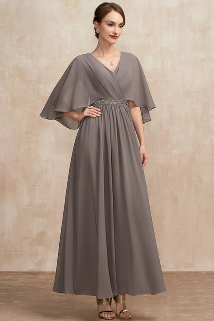 Robe Chic Longue Fluide Grise - gallery 4