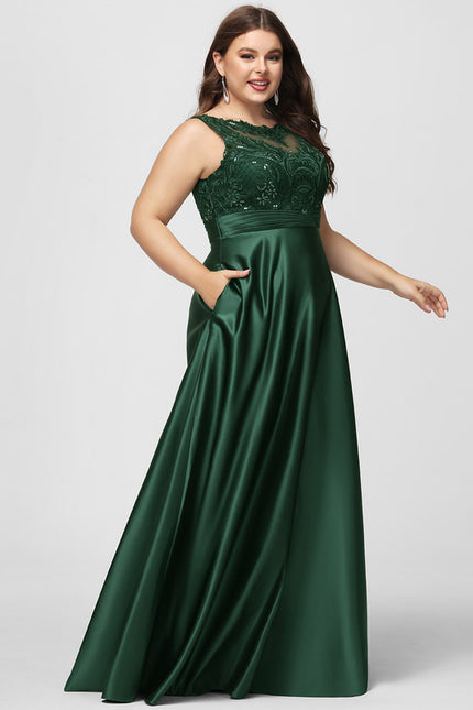 Robe Chic Satin Vert Émeraude - gallery 8