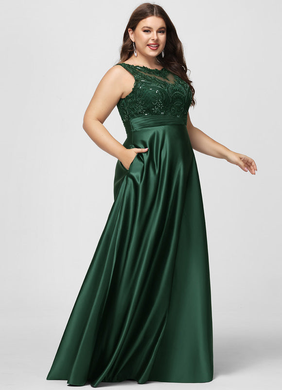 Robe Chic Satin Vert Émeraude - gallery 8