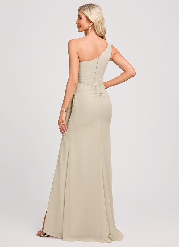Robe Chic Asymétrique Beige - gallery 5