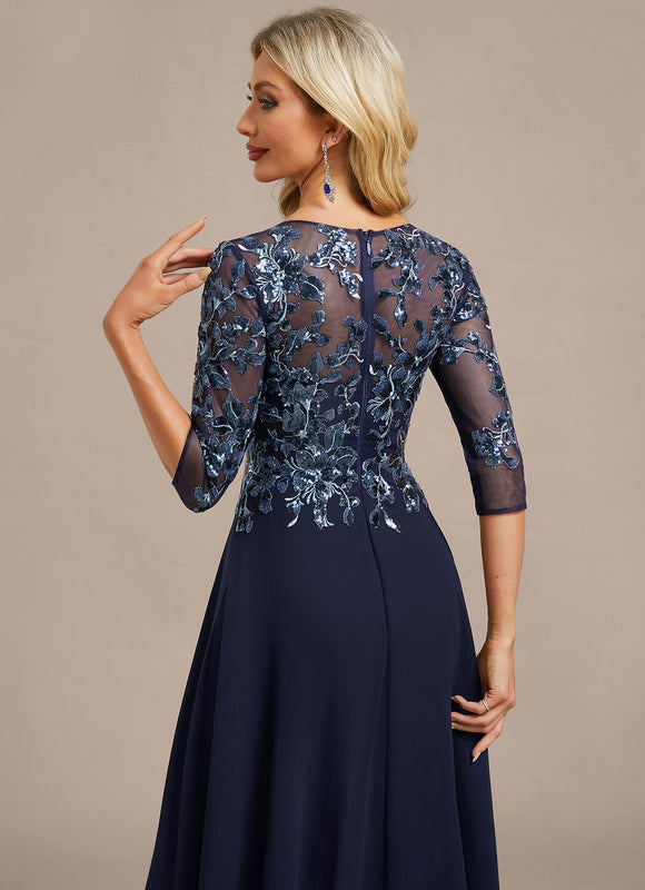 Robe Chic Fluide Brodée Marine - gallery 7