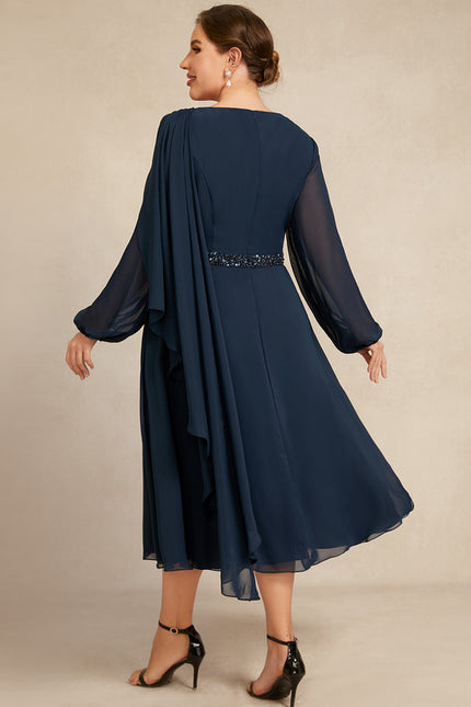 Robe Chic Bleu Nuit Élégante - gallery 8