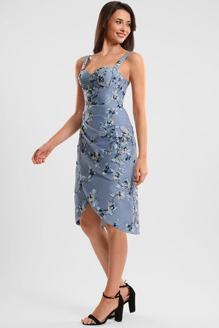 Robe Chic Floral Bleu - gallery 3