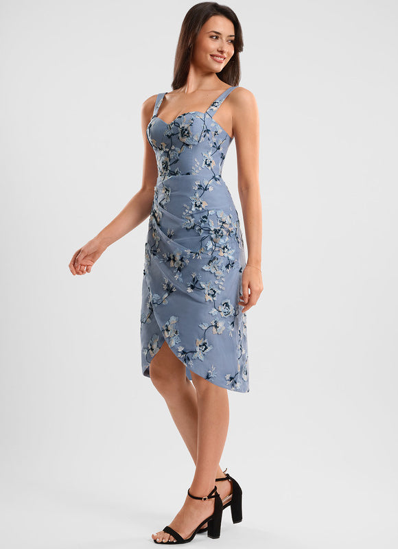 Robe Chic Floral Bleu - gallery 3
