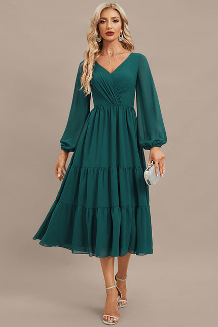 Robe Chic Émeraude Flottante
