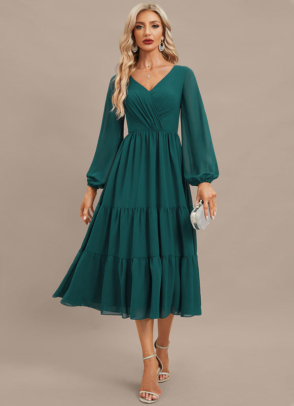 Robe Chic Émeraude Flottante