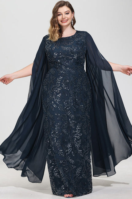 Robe Chic Élégance Marine Satinée - gallery 7