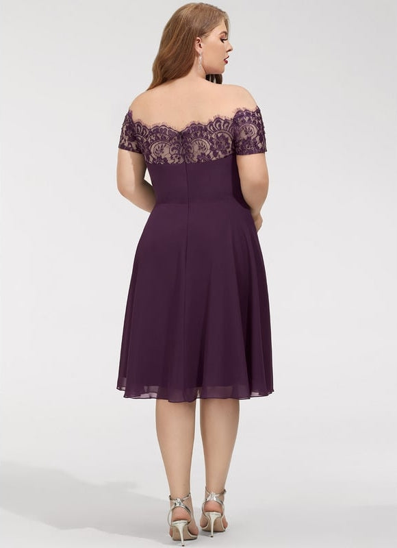 Robe Chic Violet Évasée - gallery 8