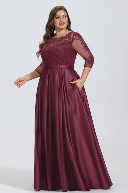Robe Chic Satin Bordeaux Élégant - gallery 4
